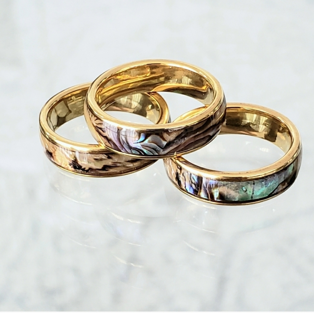 NWOT Natural abalone shell ring - Picture 3 of 5